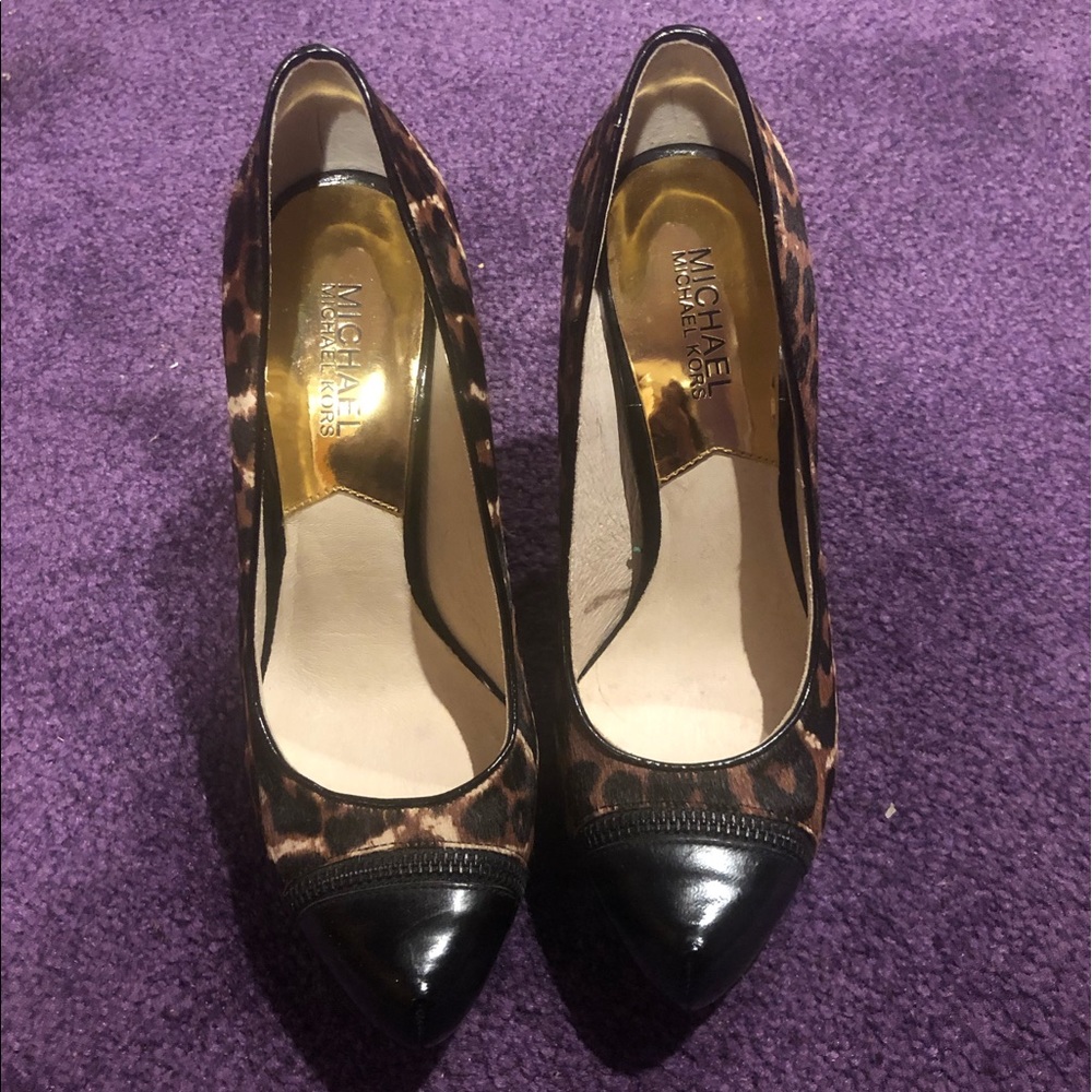 Michael Kors Leopard Print calf hair heels